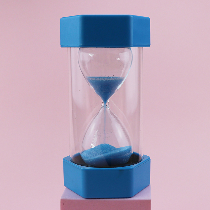 รูปแบบปกหกเหลี่ยมพลาสติกสีสันสดใส 30/20 นาทีนาฬิกาทรายนาฬิกาทรายนาฬิกาจับเวลาร้อน